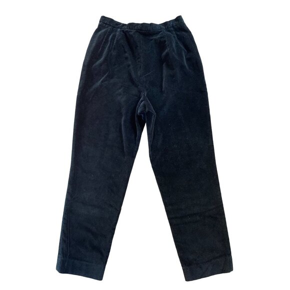 Pendleton Vintage Women's Black Velvet Pants Petite 12 / Small Mom Fit - Picture 2 of 7